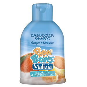 [Malizia] Sữa tắm gội tinh chất hương quýt và kẹo bông -Bon Bons Bagno Doccia Shampoo Mandarino & Zucchero Filato 500ml